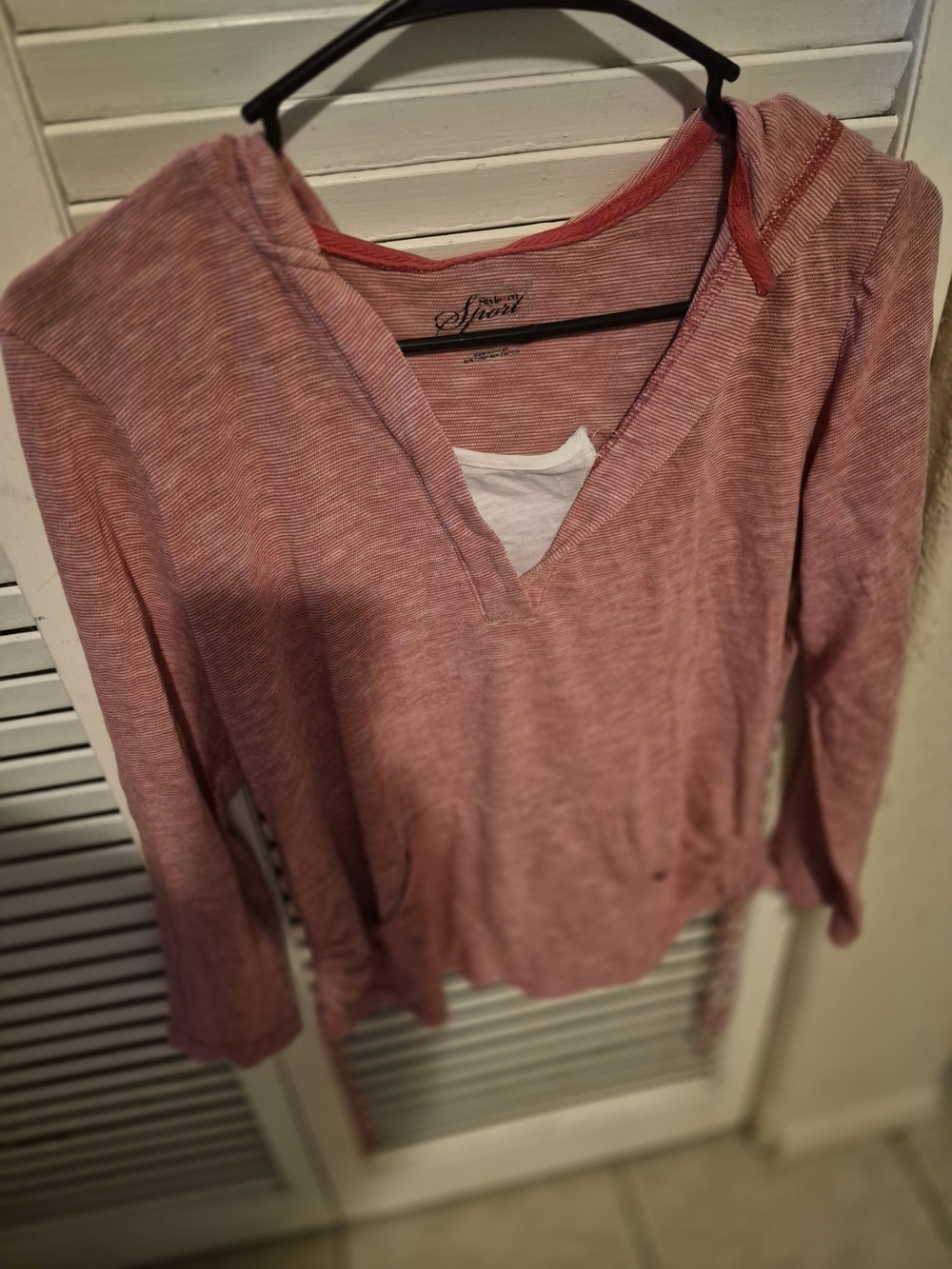 Espirit Sport Women's Pink V-Neck Pullover Top